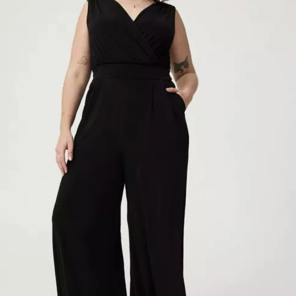 TORRID Studio Knit Surplice Tie Back Jumpsuit - Picture 2 of 7